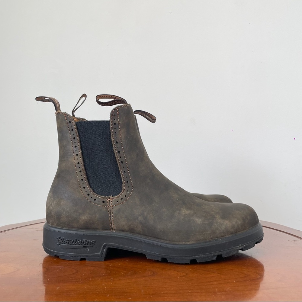 Blundstone Women's 1351 High Top Rustic Brown Leather Chelsea Boots | AU 7 - Picture 1 of 8